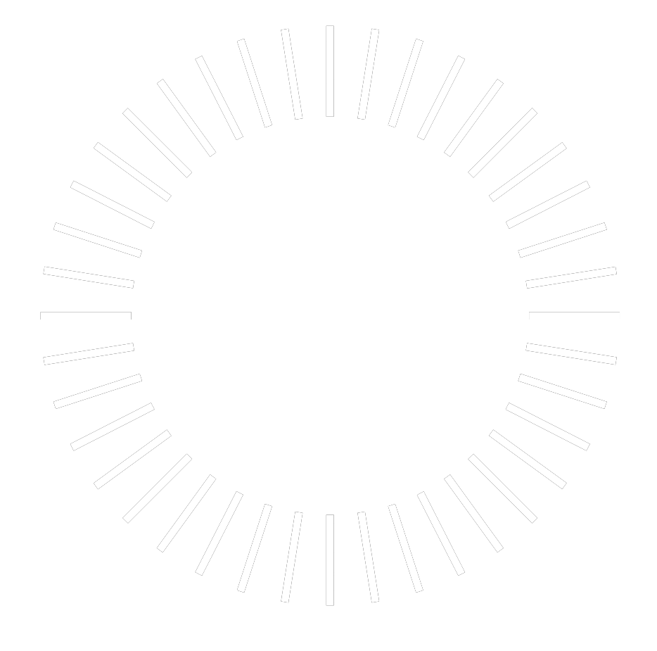 A loading icon with white lines forming a circle on a black background.